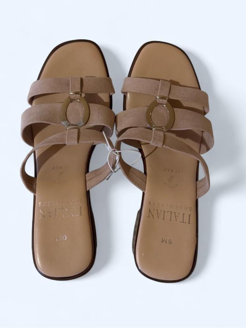 Italian Shoemakers Strappy Block Heel Sandals Brown & Pink 6M